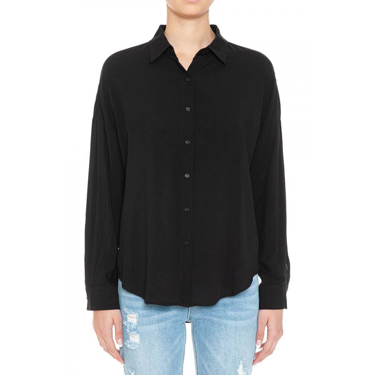 Timeless - Vente Chemise à col boutonné – femme - CHEMISE BOUTONNÉE SURDIMENSIONNÉE À MANCHES LONGUES1