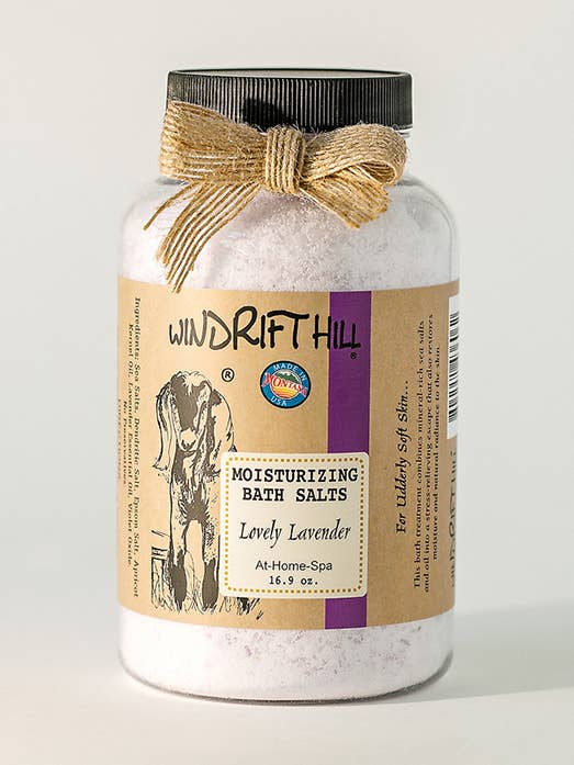 Sels de bain hydratants à la lavande pour la vente par Windrift Hill Goat Milk Skincare