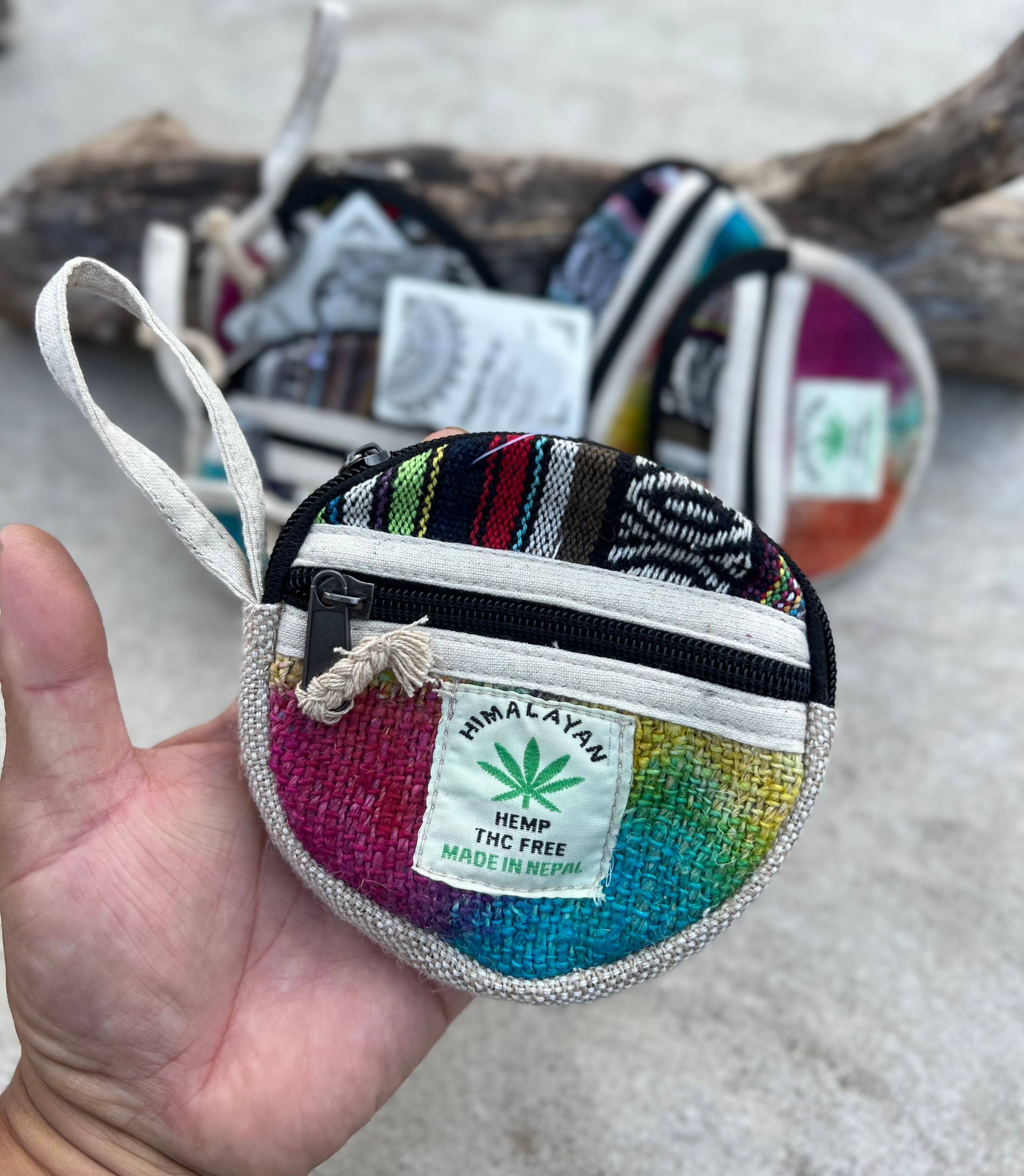 Lungta Imports – Engroshandel Møntpung - Dame – Hamp 2 lommer lynlås møntpung, tegnebog, makeuppose8