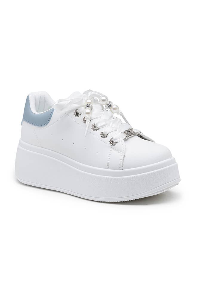 LADY GLORY – wholesale Vardagssneakers - Dam – Pärlade platå-sneakers
