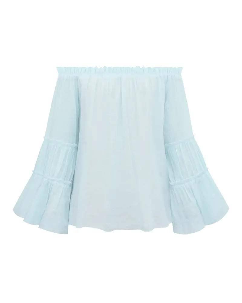 Fashion Combination - Wholesale Blouse - Women's - frill hem off shoulder bell sleeve top14