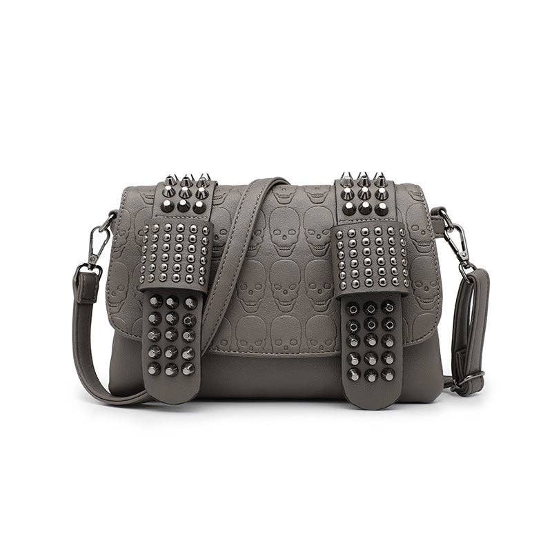 Tourtiwi - Wholesale Shoulder Bag - Women's - Embossed Skull Rivets Shoulder Bag6
