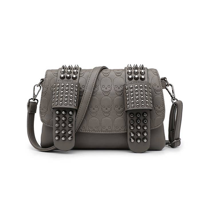 Tourtiwi - Wholesale Shoulder Bag - Women's - Embossed Skull Rivets Shoulder Bag6