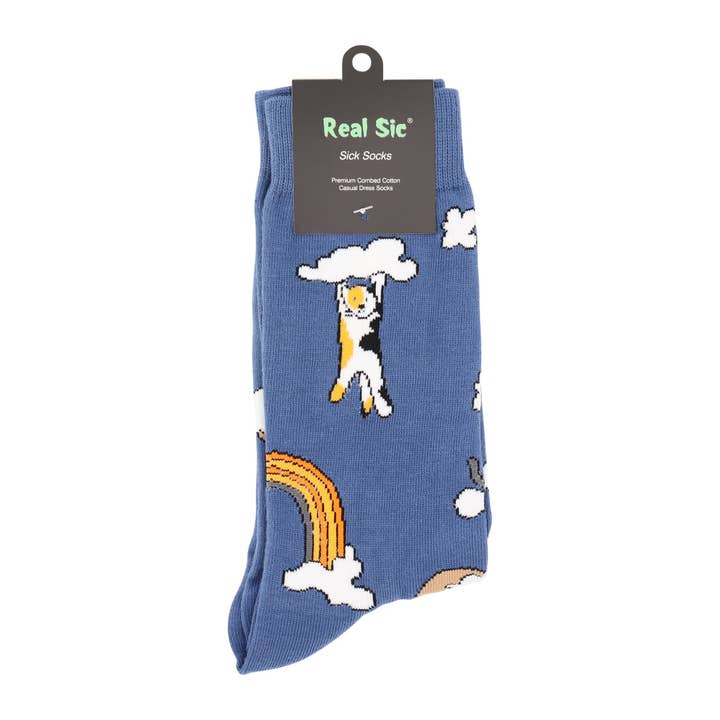 Real Sic – wholesale Socks – Unisex – Cloud Rainbow Cats Socks - Comfy Cotton for Men & Women1