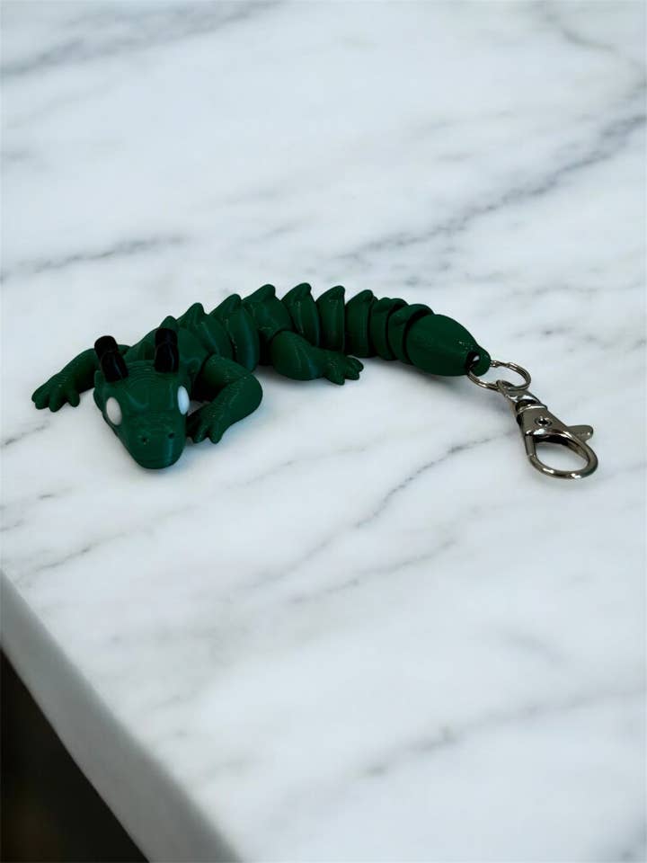 Llavero colgante de bolsa Dragón Verde impreso en 3D para venta al por mayor de 3D in Paradise