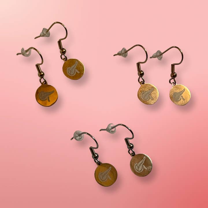 Brincos de charme de pâncreas por atacado de Shit & Crystals