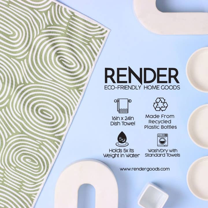 Render Goods - Wholesale Tea Towel - Sage Stump Dish Towel - 16''x24''