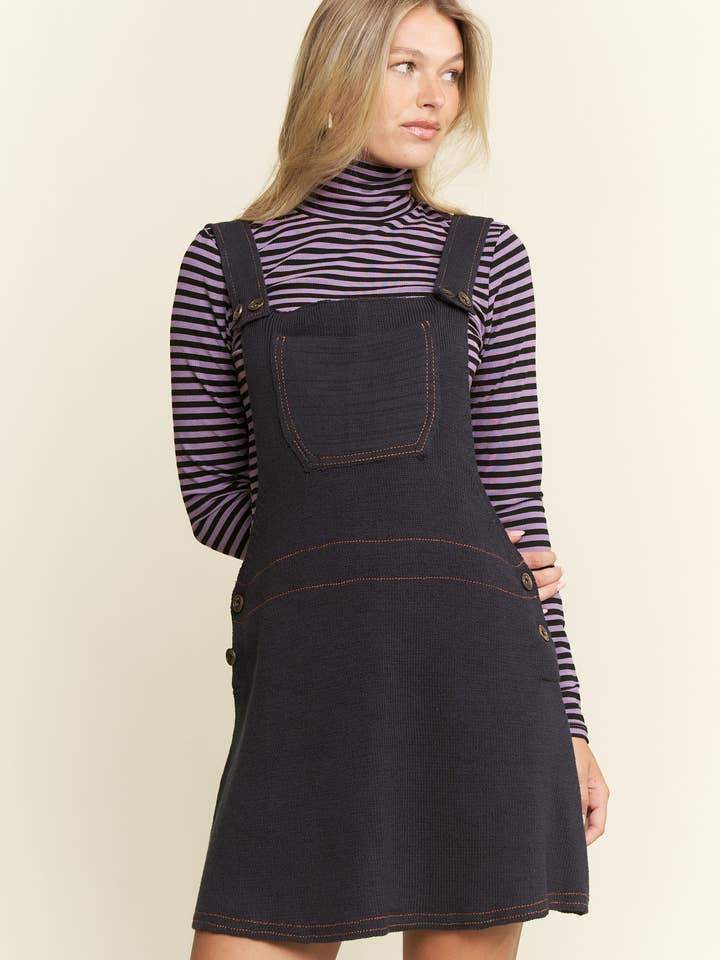 JADE BY JANE - Wholesale Dress - Women's - PLUS SIZE KNIT OVERALL MINI DRESS7