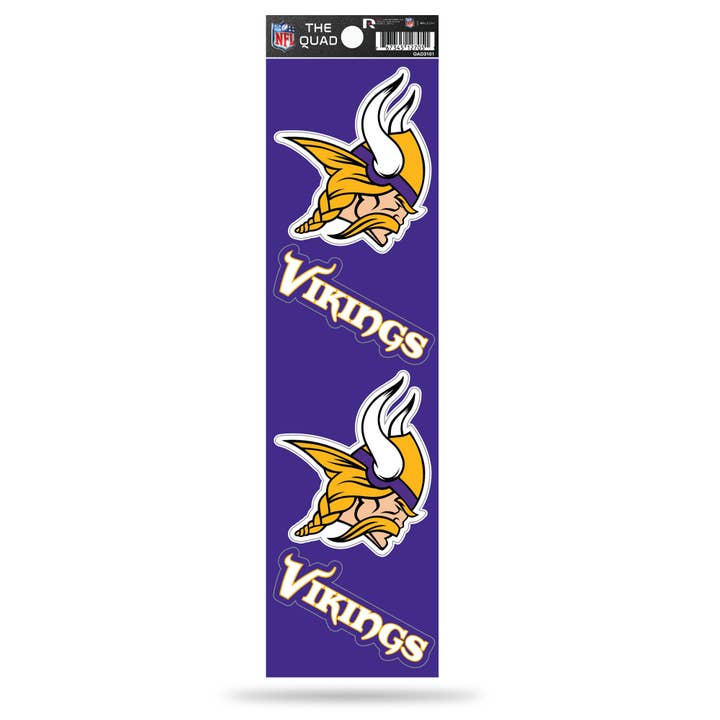 Rico Industries - Wholesale Car Decorative Charm - Unisex - NFL Football Minnesota Vikings Quad Decal