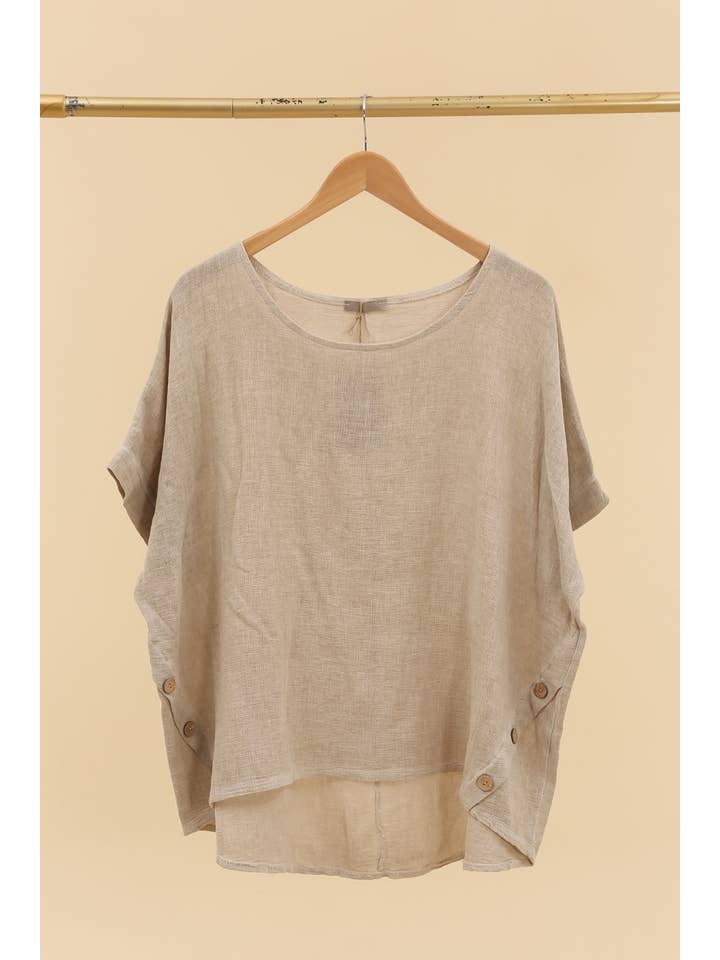 LÉA & LUC - Wholesale Tunic - Women's - Blouse in 50% linen and 50% cotton REF. 4649