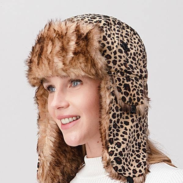 Winter Leopard Hat for wholesale by Amerikan Basics