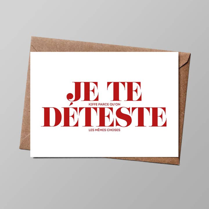 Love Card "I hate/like you" - Wink for wholesale by Le shop de Bulma