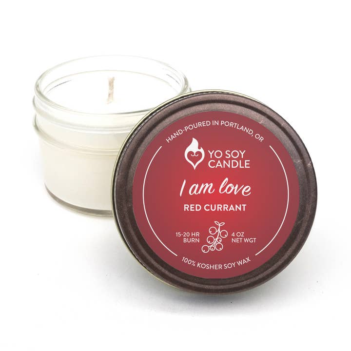 Yo Soy Candle - Wholesale Jar/Filled Candle - I AM LOVE : Red Currant Soy Candle0