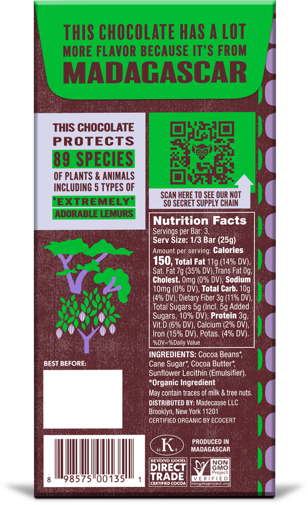 Beyond Good - Vente Barre chocolatée - Chocolat noir pur à 80 %1