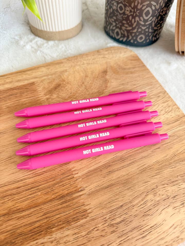 Hot Girls Read Pen | Bookish Pens, Hot Pink for wholesale by Little Turkey Shoppe