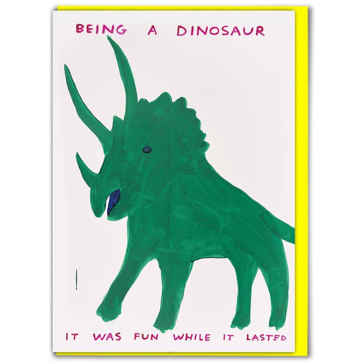 Funny Greetings Card By David Shrigley - Dinosaur for wholesale by David Shrigley x Brainbox Candy