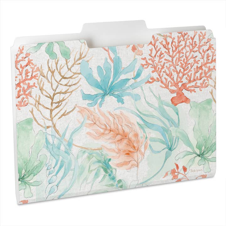"Seaside" Single Decorative Reusable File Folders for wholesale by Conimar Promotions