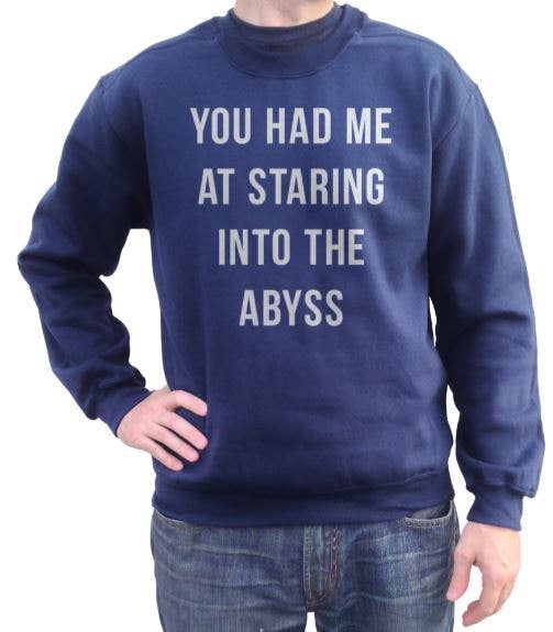 Boredwalk – wholesale Sweatshirt med tryck - Dam – Du hade mig på att stirra in i avgrunden Unisex-tröja1