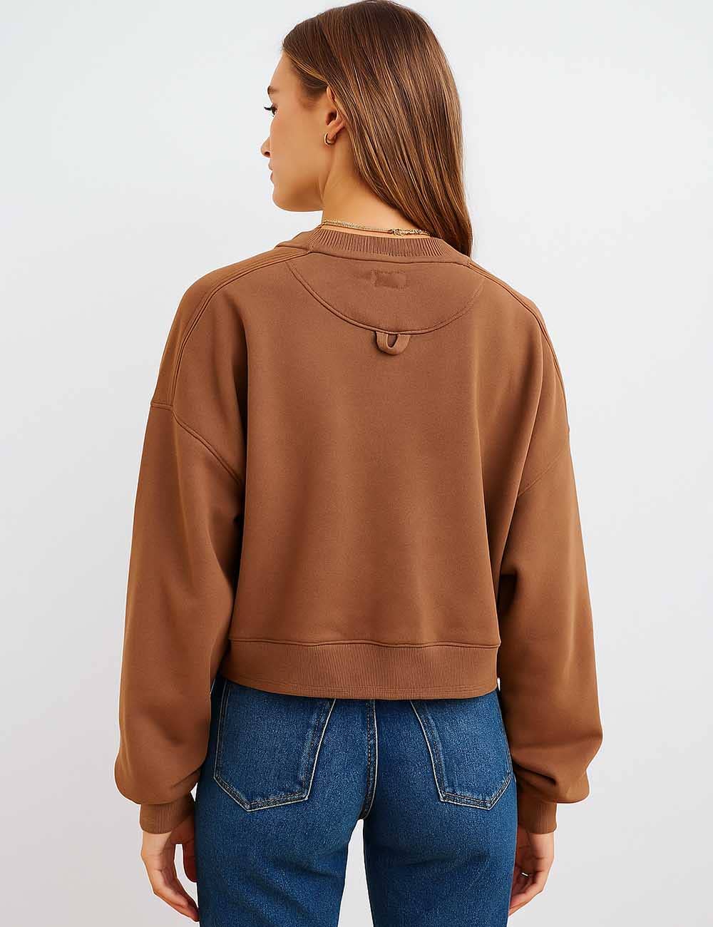 Sweetkama - Wholesale Sweatshirt - Women's - Ladies Solid Color Cropped Pullover SKT52312