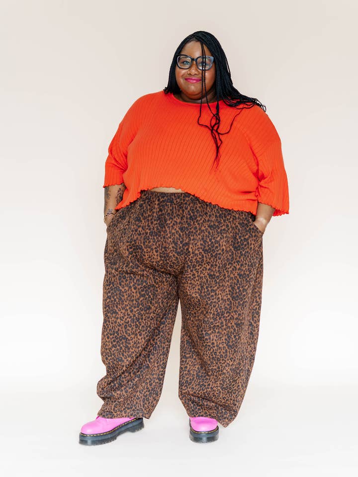 Nettle Studios - Wholesale Pants - Women's - Size Inclusive Gender Neutral Leopard Twill Balloon Pant5