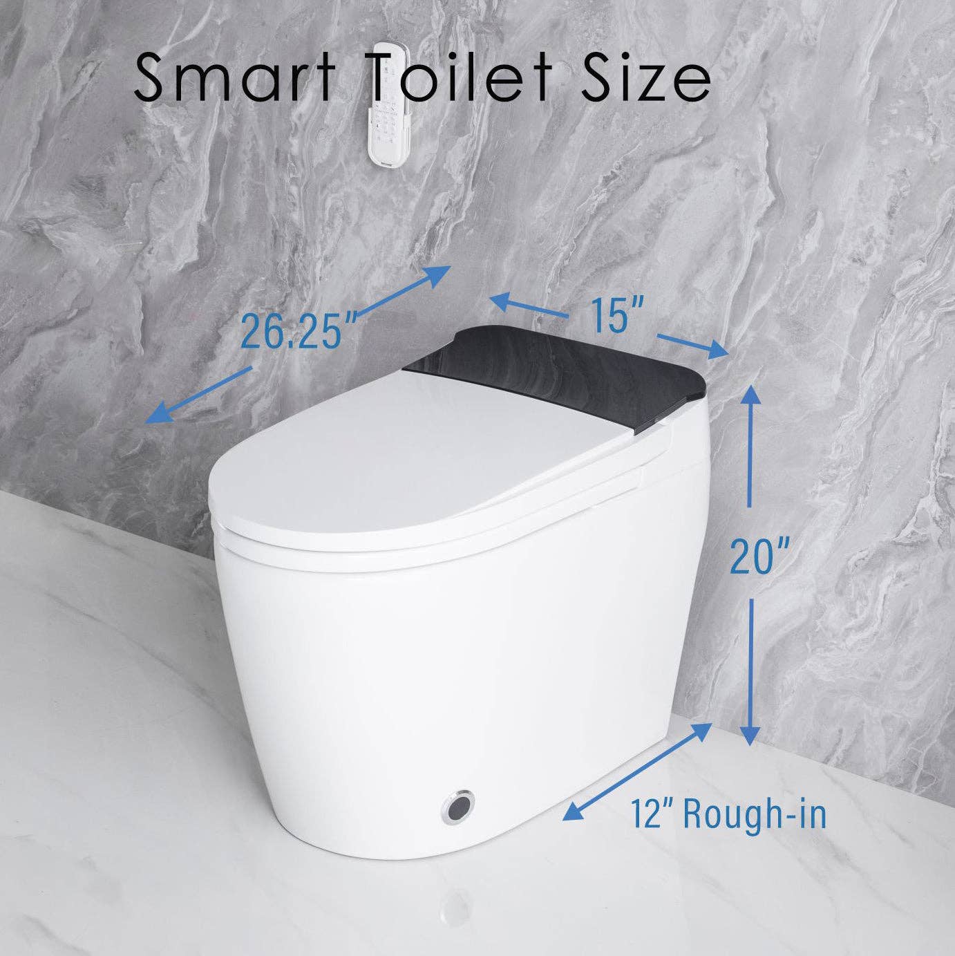 39F Inc. - Wholesale Toilet Paper Holder - White Elongated Smart Toilet with Heated Bidet Seat 10