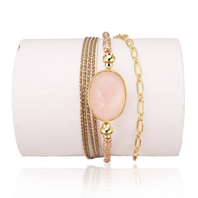 Bracciale da donna Elite Rose Quartz 2223 per la vendita all'ingrosso da parte di LOetMA