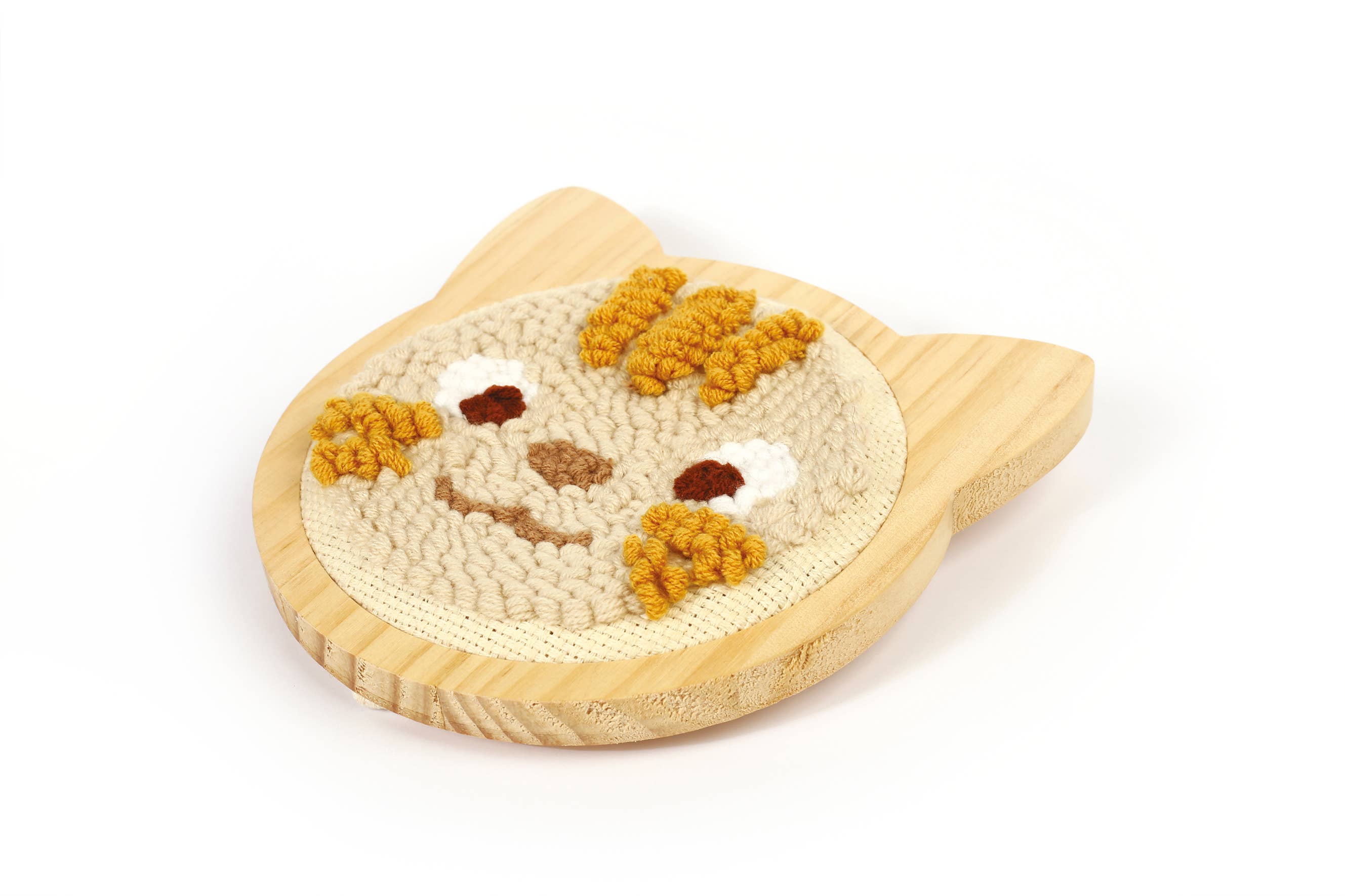 Graine Créative - Wholesale DIY Craft Kit - Kids - CAT PUNCH NEEDLE KIT Ø 150mm2