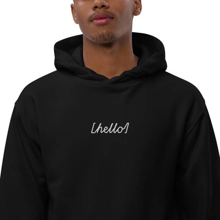 OsitoLatino - Hello Embroid Word | Men | Eco | Hoodie for wholesale by OsitoLatino
