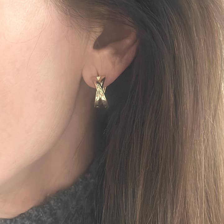 Jeny Baker Designs - Wholesale Huggie Earrings - Big X Huggies2