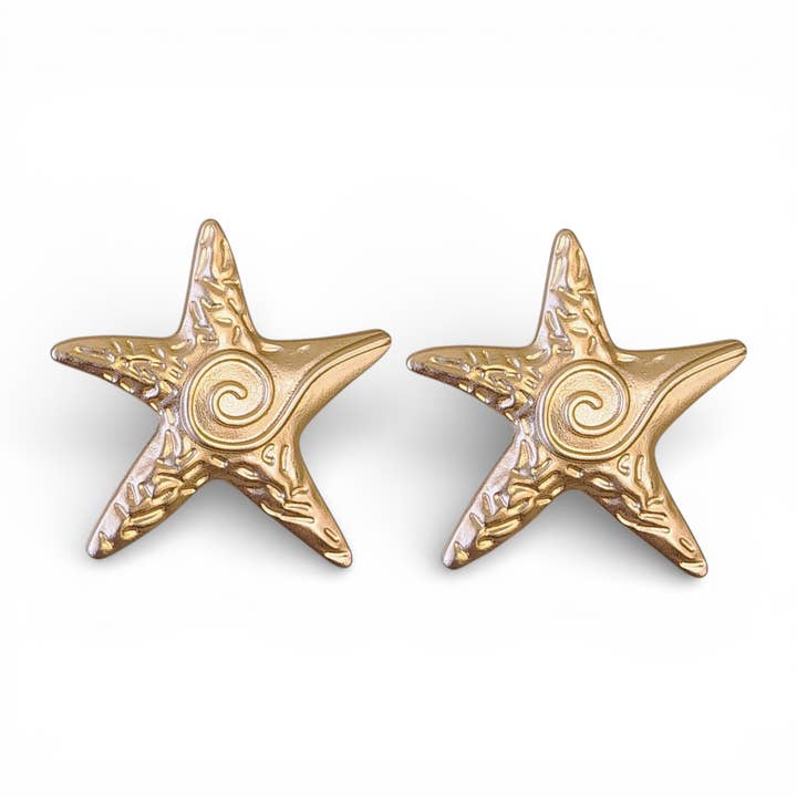 Kyst Chunky Søstjerne Øreringe | Boho | Statement Smykker for engroshandel hos Bijoux Envie Statement Jewelry