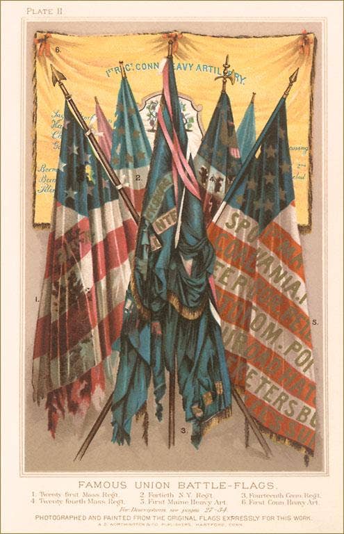 Found Image Press - Wholesale Postcard - Postcard CW-20 Famous Union Battle Flags0