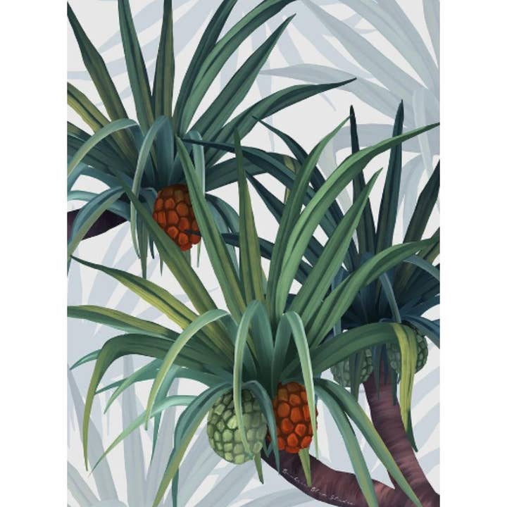 "Iluka" |Australian Pandanus Unframed Art Print - Portrait for wholesale by Banksia Blue Studio