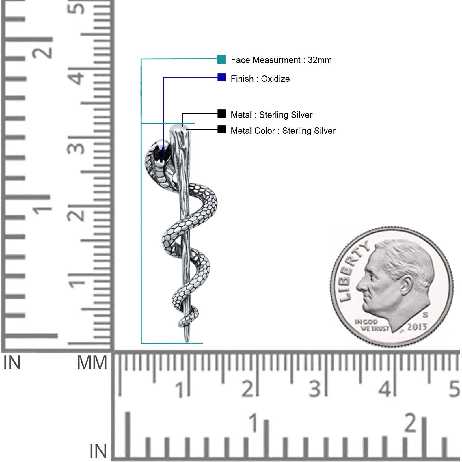 Blue Apple Imports - Wholesale Individual Charm/Pendant - Cobra Snake Pendant Oxidized1