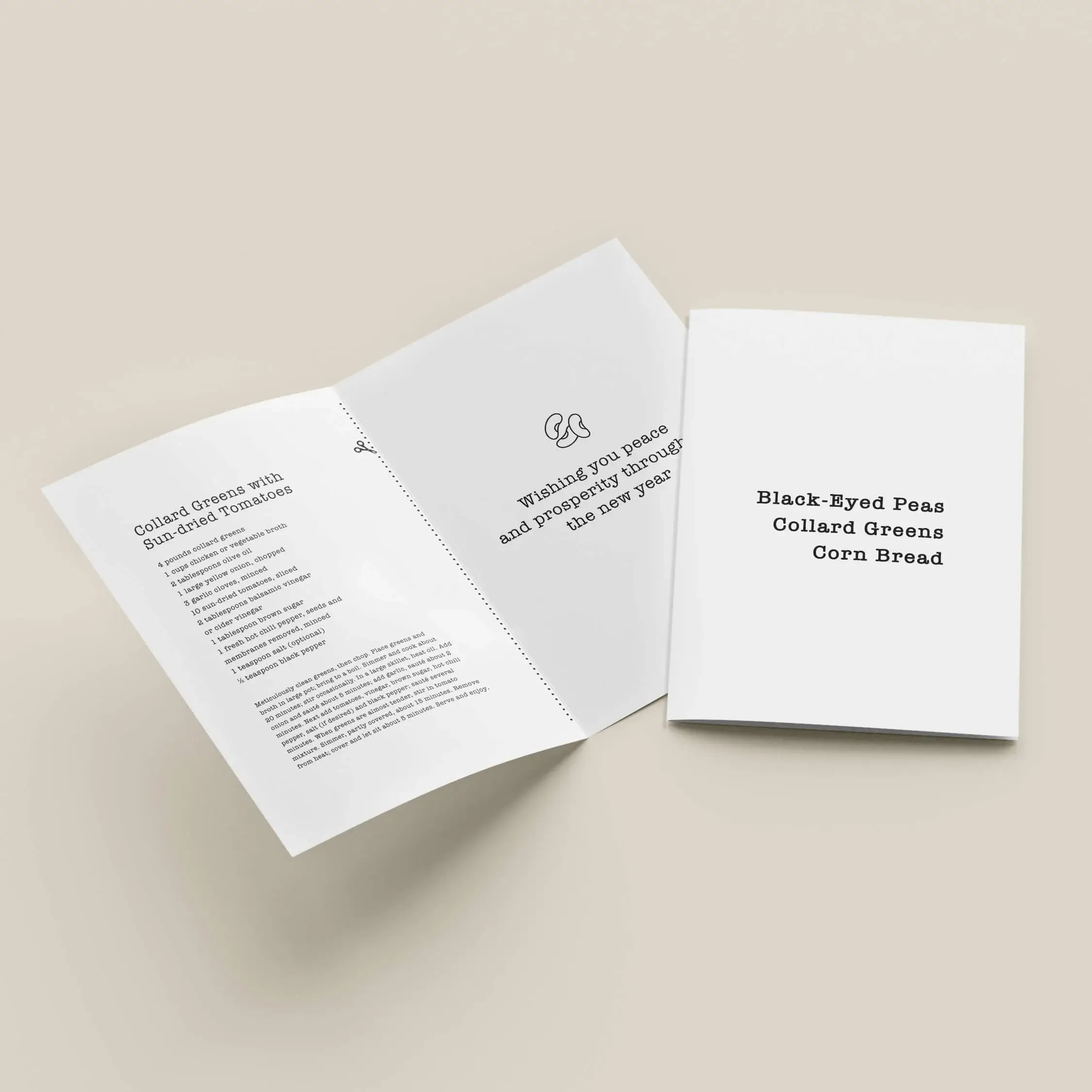 Junebug Ink - Wholesale New Year's Card - Happy New Year Card (Recipe inside)1