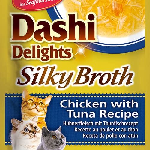 Finest Petfoods - Vendita all'ingrosso Dolcetti per animali - Gatti - Dashi Delights Brodo Setoso GATTO Ricetta di Pollo con Tonno