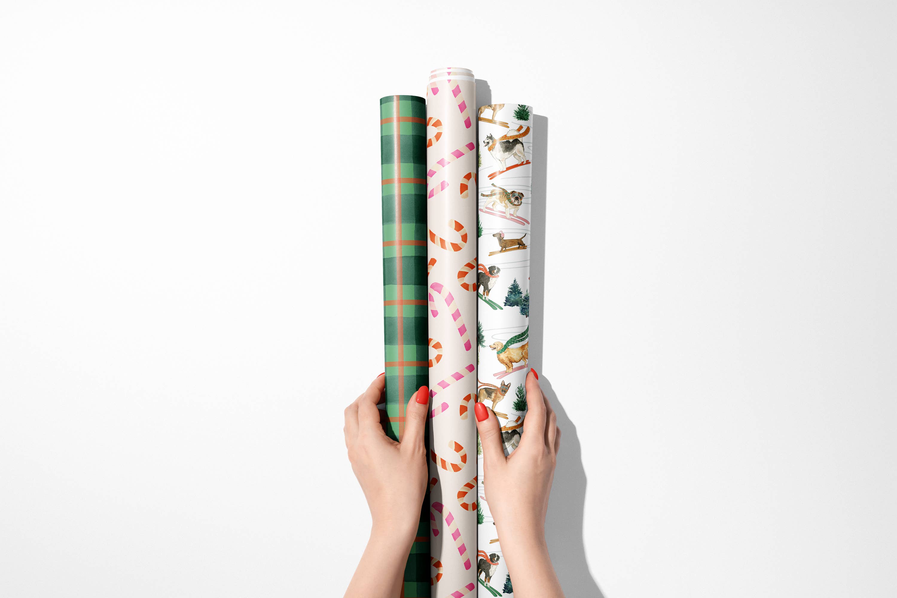 KelseyMDesigns - Venta al por mayor Rollos de papel de regalo - Papel de regalo navideño con perros esquiadores - Rollo de 3 hojas4