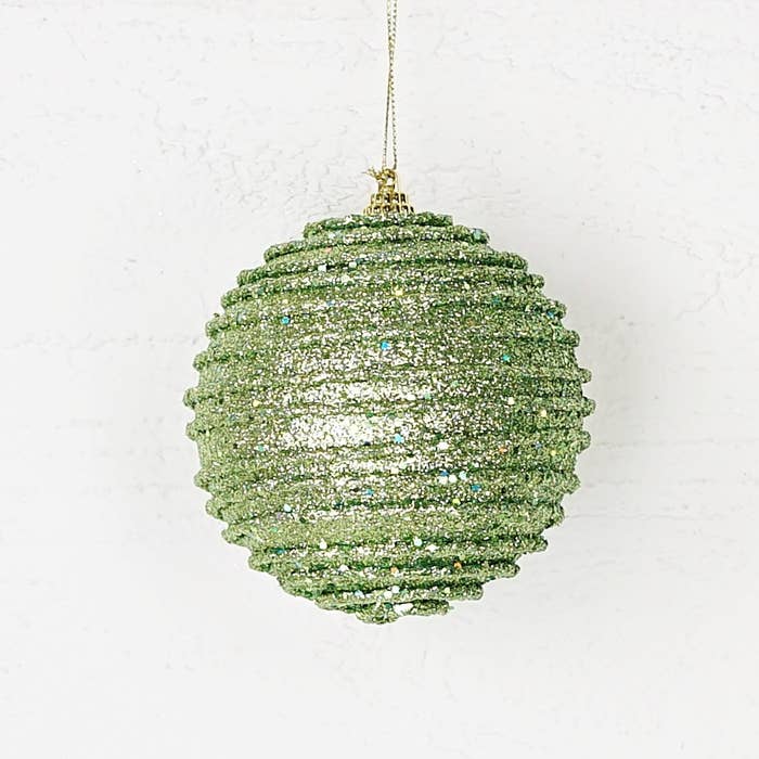 Impressive Enterprises, Inc. - Wholesale Ornament - ISB39503- 4in Glitter Layers Ball -Green-1