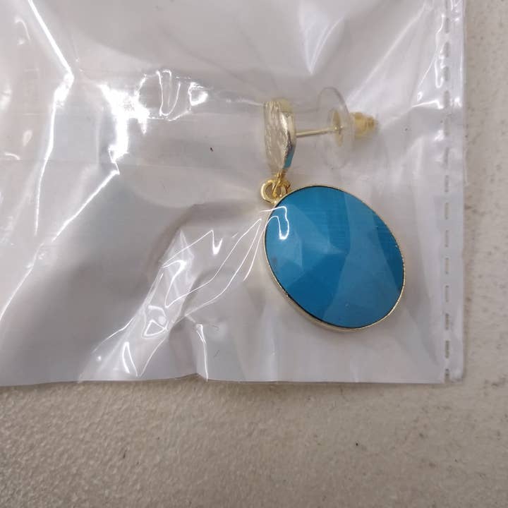 Brincos Ovais Ed. Limitada Turquesa por atacado de ACUS