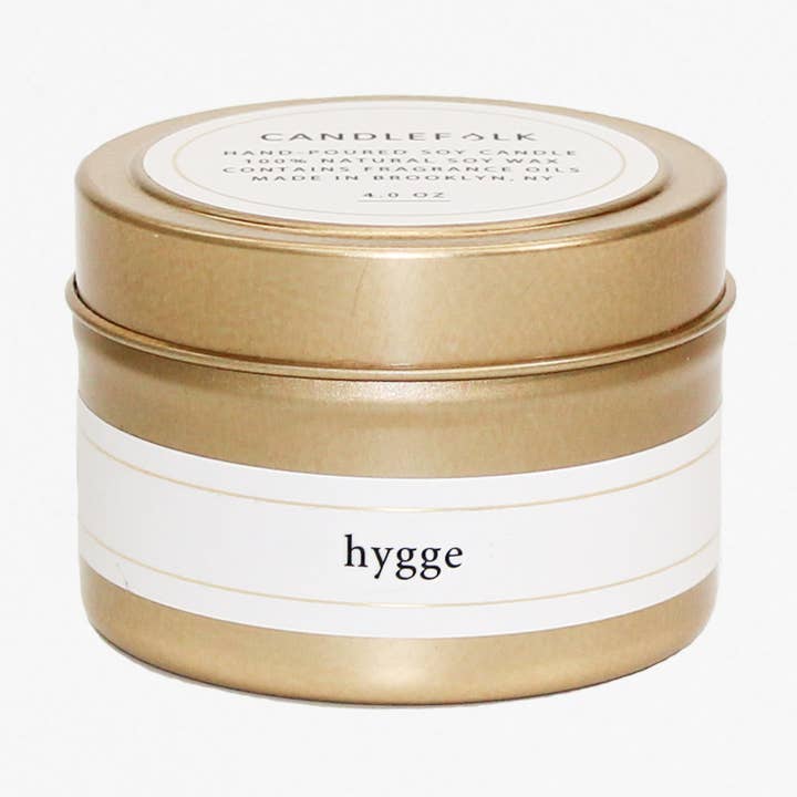 Vela de viagem Hygge dourada 120 g por atacado de Candlefolk