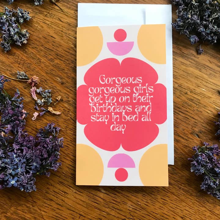 Tarjeta de cumpleaños para niñas de estilo 70'S Gorgeous para venta al por mayor de lotusleafaltars