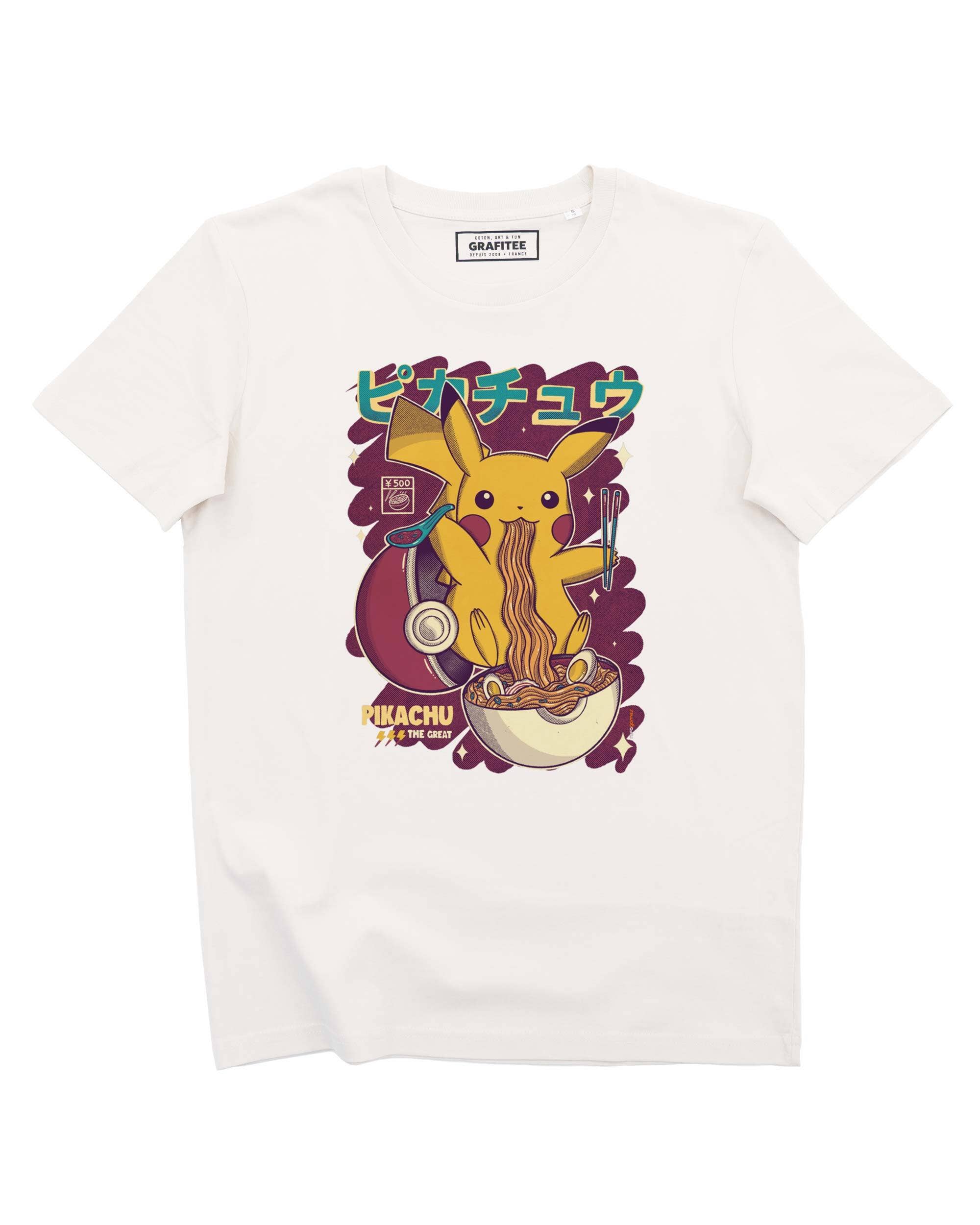 Grafitee – wholesale T-shirts med screentryck – Unisex – Pikachu Ramen t-shirt – Pokémon t-shirt med ramenmotiv2