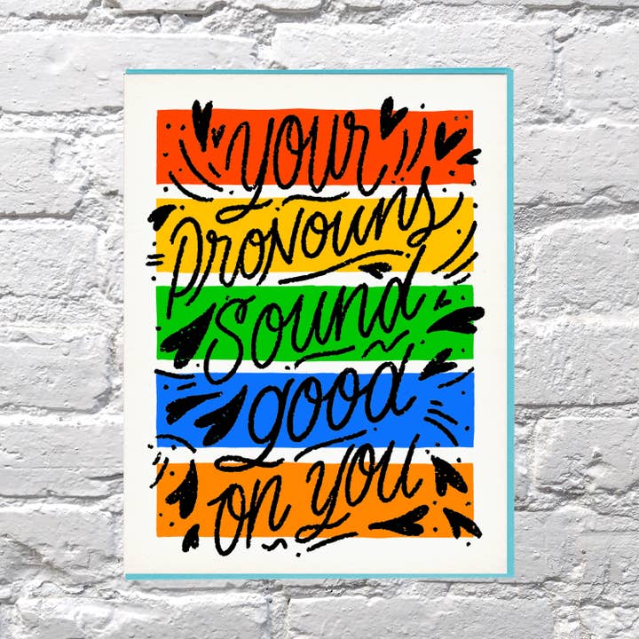 La tua carta Pronomi Letterpress per la vendita all'ingrosso da parte di Bench Pressed