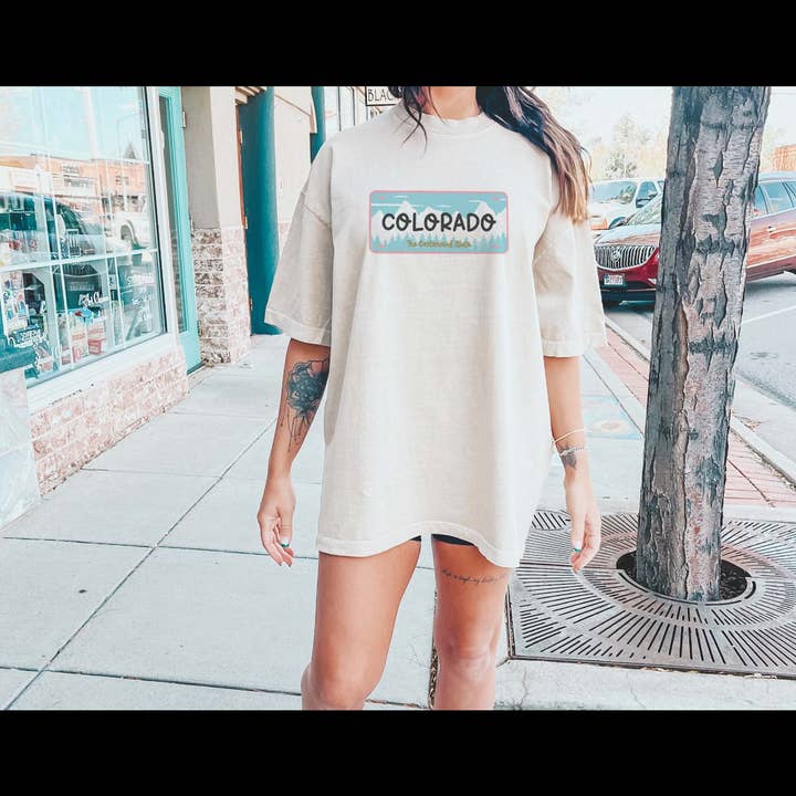 Colorado State License Plate T-shirt or Sweatshirt for wholesale by Rad & Cove