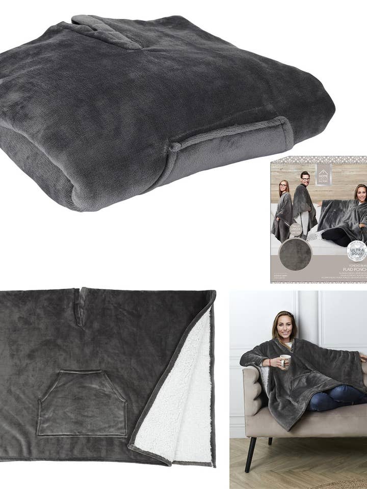 Poncho manta gris para venta al por mayor de Sfeerpunt
