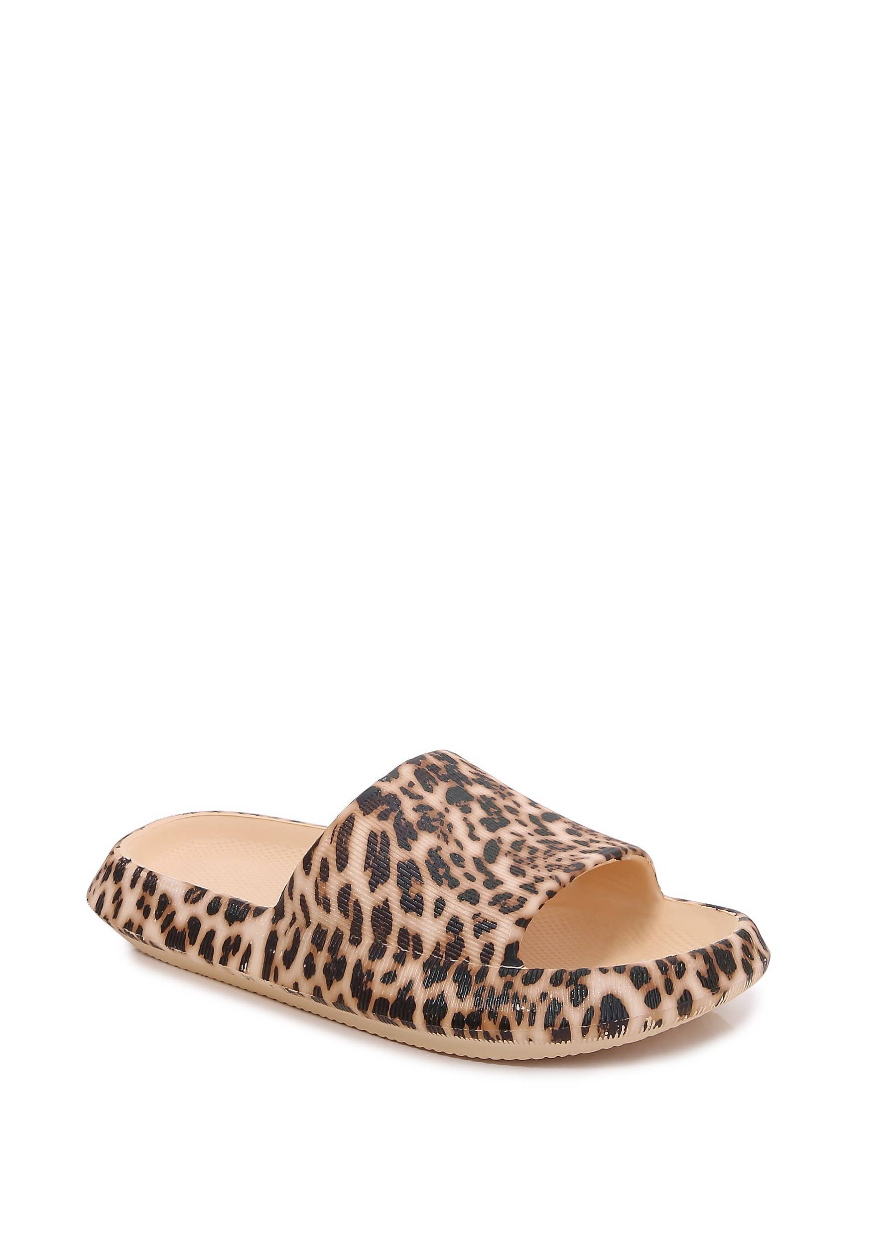 Leopardo Pantofole antiscivolo in gomma unisex leopardate a punta aperta in vendita all'ingrosso su Faire1
