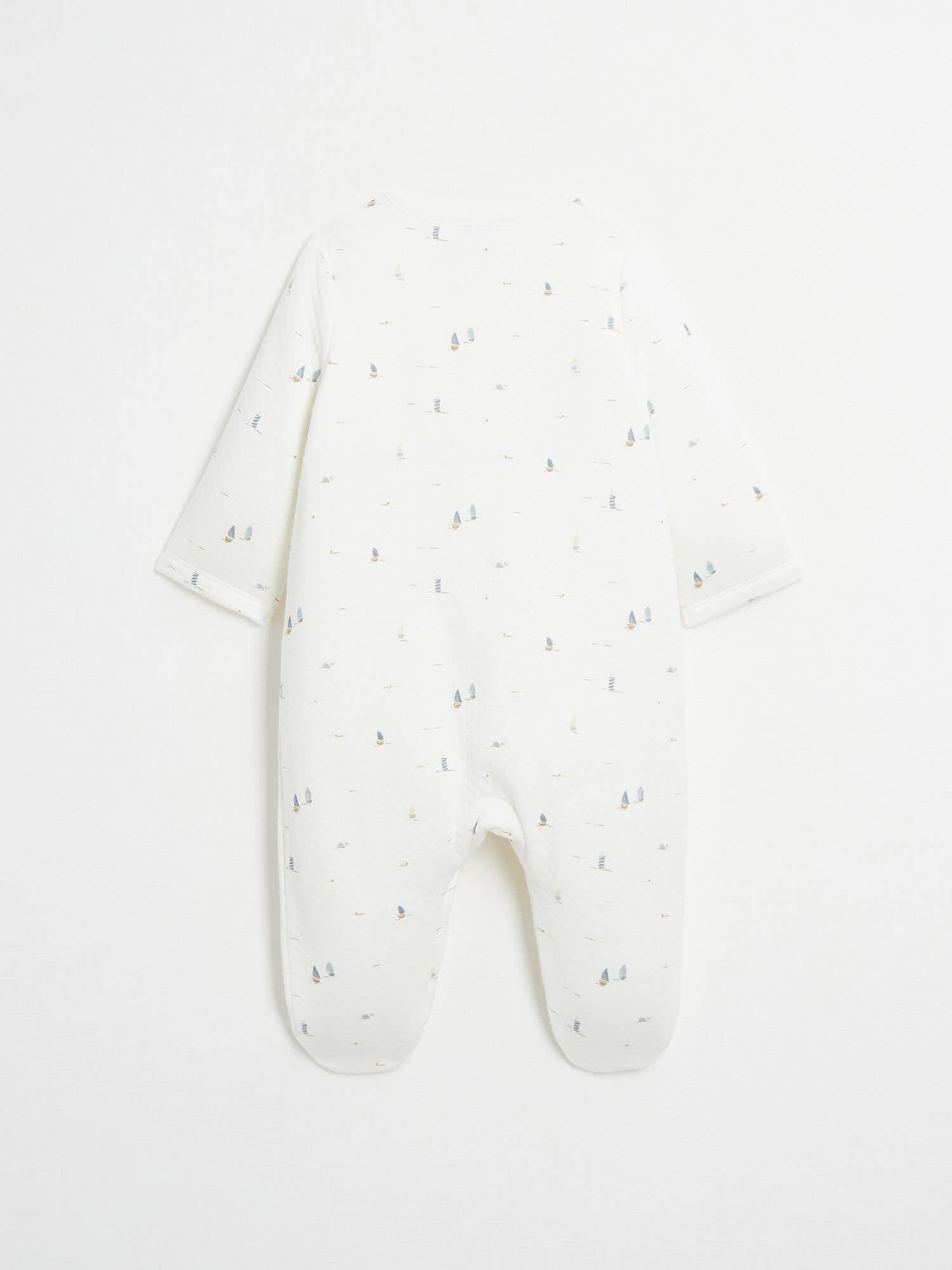 Ecru IZEO 23 Pima Cotton Full Zip Baby Sleepsuit for wholesale on Faire1