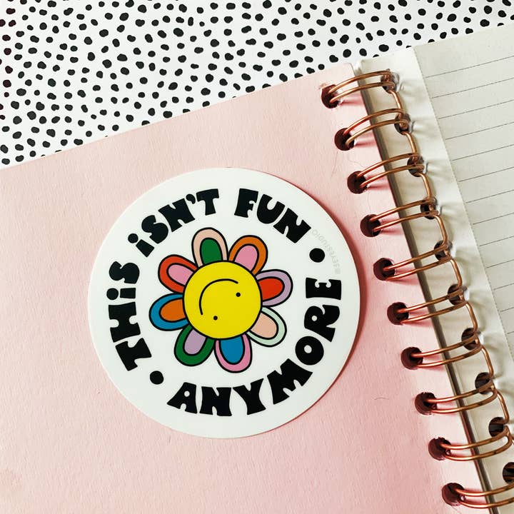 5 Eye Studio - Wholesale Sticker - This Isn't Fun Anymore Rainbow Smiley Vinyl Sticker