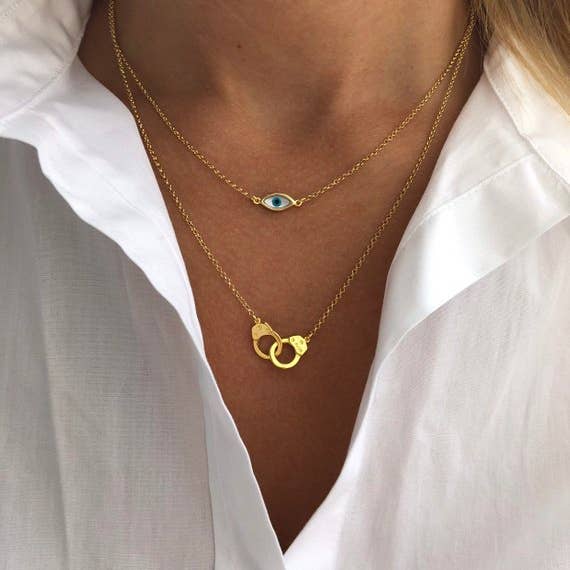 Christina Christi - Wholesale Pendant/Charm Necklace - Gold Necklaces,Evil Eye Necklace,Handcuff Pendant,Silver 925