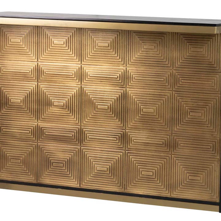 Bartheke aus Mangoholz und Metall 160x65x110 cm für den Großhandel von Ethan Chloe - GARPE GROUP - GARCIA PÉREZ Y CÍA S.L.