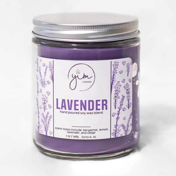 Lavender 7oz Candle for wholesale by Yim Creations